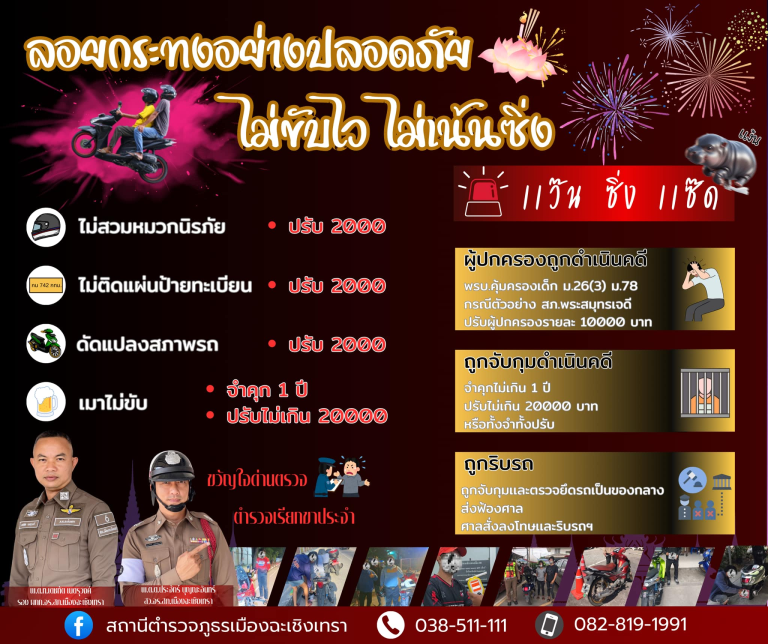 ประชาสัมพันธ์มาตรการช่วงเทศกาลลอยกระทง 2567