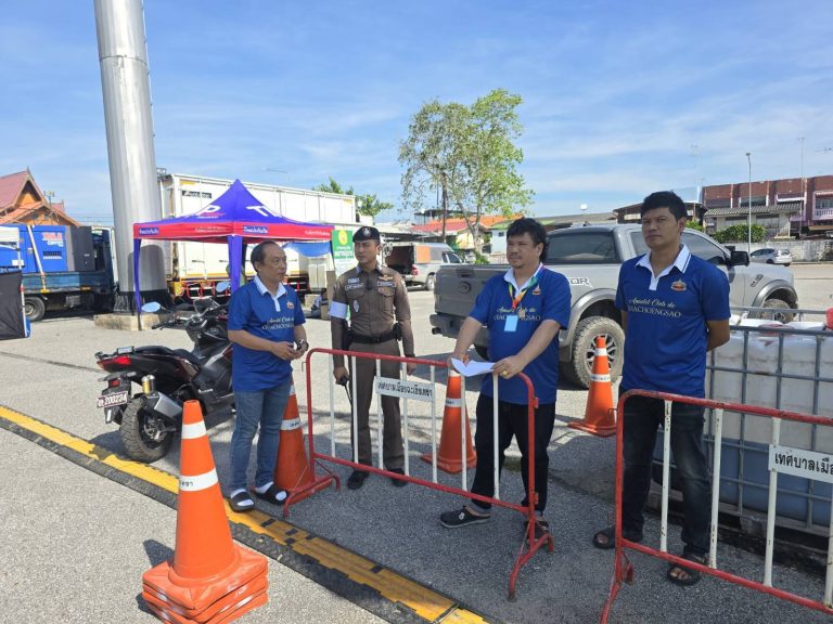 ตรวจสอบความพร้อมและจุดจอดรถผู้มาร่วม กิจกรรมการแข่งขันกีฬา ระหว่าง ทีมหมอนทองและทีมบอยท่าพระจันทร์