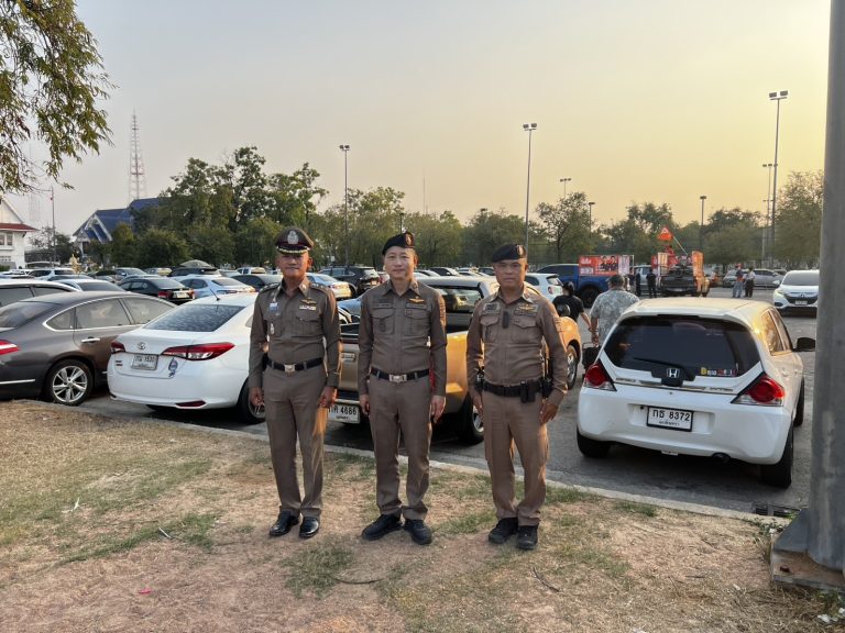 ตรวจความเรียบร้อยบริเวณโดยรอบศาลาจตุรมุข ศาลากลางจังหวัดฉะเชิงเทรา กรณี การปราศรัยหาเสียงของพรรคประชาชน